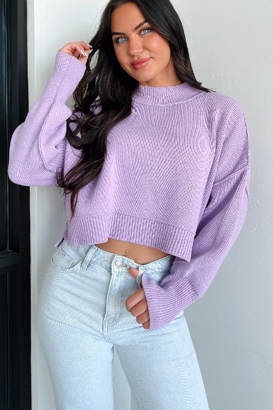 Cheerful Charm Oversized Zenana Crop Sweater (Lavender) Chenille Blend Fleece Blend Nylon Blend Cheerful Charm Oversized Zenana Crop Sweater (Lavender) Chenille Blend Fleece Blend Nylon Blend