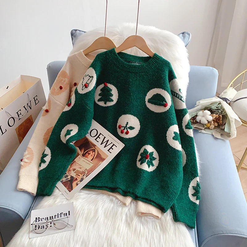 Christmas clothes sister sweater  5256 Mesh Blend Leather Blend Suede Blend