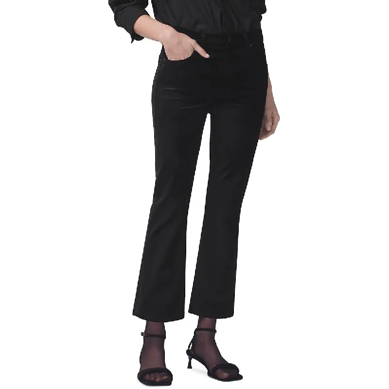 Citizens of Humanity Womens Cropped Velvet Bootcut Jeans Fashionable Raw Edge Jeans