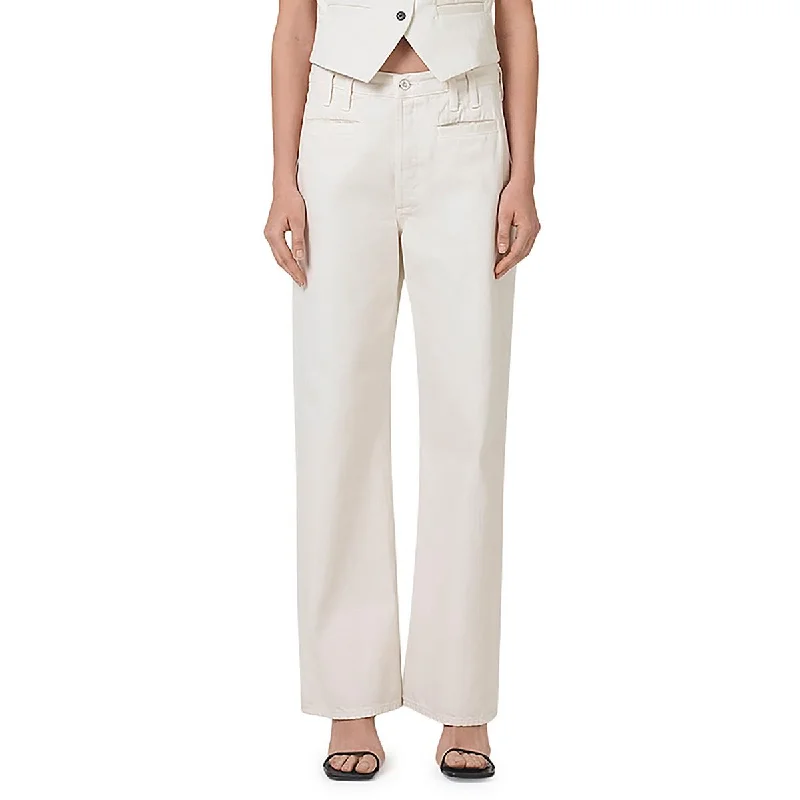 Citizens of Humanity Womens High Rise Knit Wide Leg Jeans Chic Double Waistband Jeans