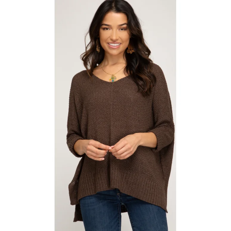 Cuffed Sweater Front Pockets Side Pockets Patch Pockets