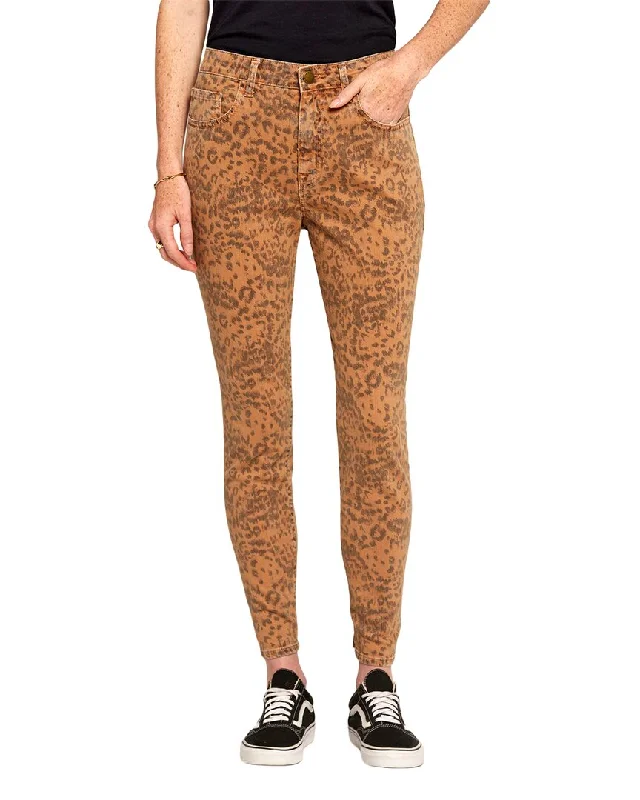 Current/Elliott Stiletto Amber Leopard Skinny Jean Trendy Low-Rise Bootcut Jeans