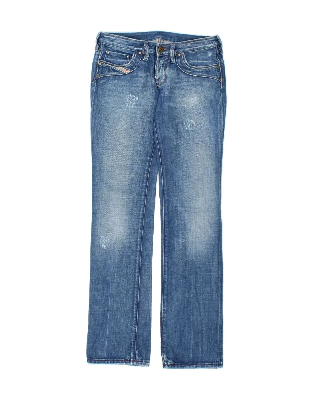 DIESEL Womens Bootcut Jeans W27 L34 Blue Cotton Stylish Cargo Style Jeans