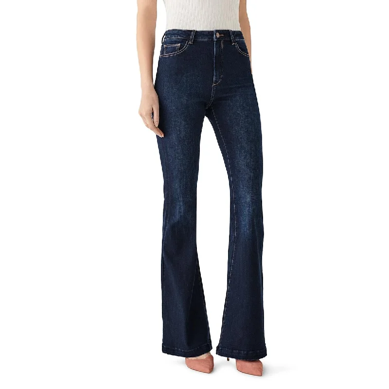 DL1961 Womens Rachel Denim High Rise Flare Jeans Fashionable Cropped Denim Jeans