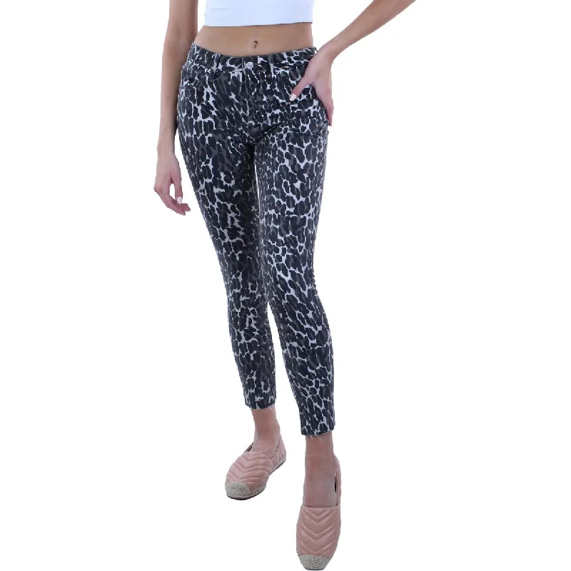Driftwood Womens Jackie Animal Print Skinny High-Waist Jeans Comfortable Boyfriend Jeans