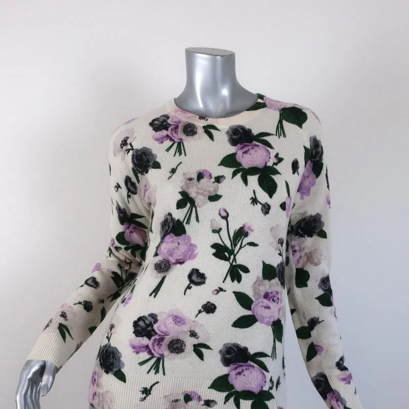 Equipment Cashmere Sweater Sloane Floral Print Sz Extra Small Crewneck Pullover Jersey Fabric Tulle Fabric Batik Fabric