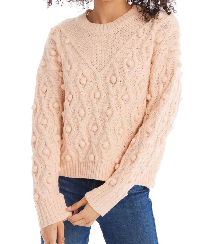 Esme Sweater In Blush Mesh Sweater Canvas Denim