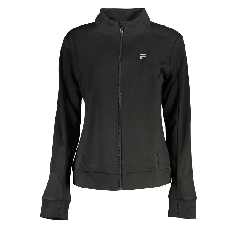 Fila Black Polyester Sweater Velvet Chenille Corduroy