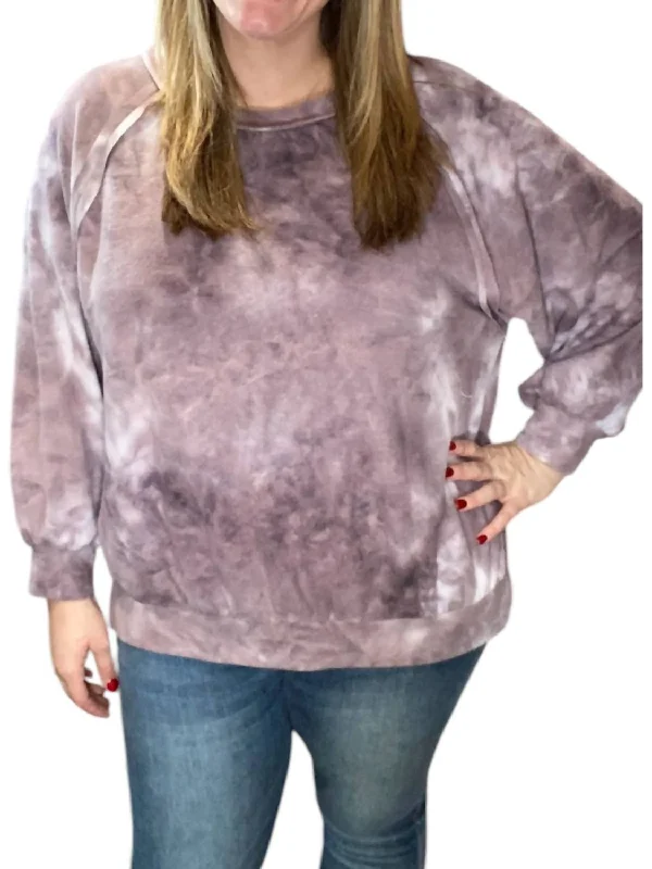 Fleece Sweater In Lavender Stretchy Elastic Breathable