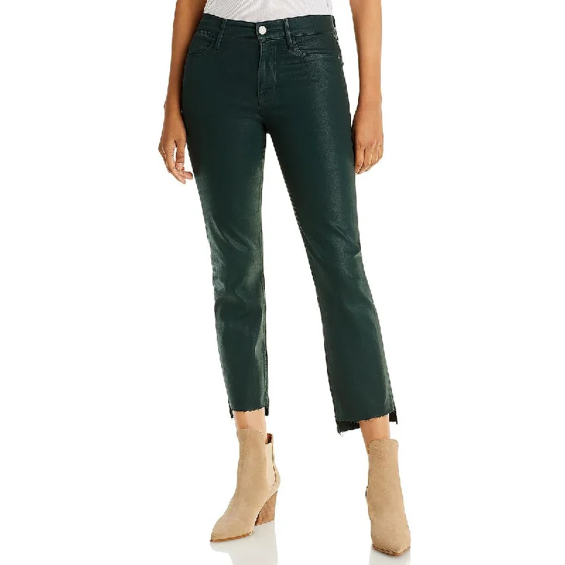 FRAME Womens Coated Raw Hem Straight Leg Jeans Fashionable Bootcut Jeans