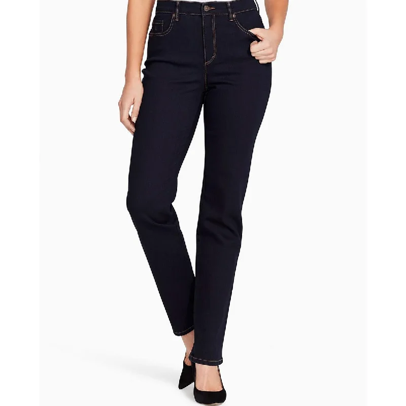 Gloria Vanderbilt Womens High Rise Dark Wash Straight Leg Jeans Cozy Relaxed Fit Jeans