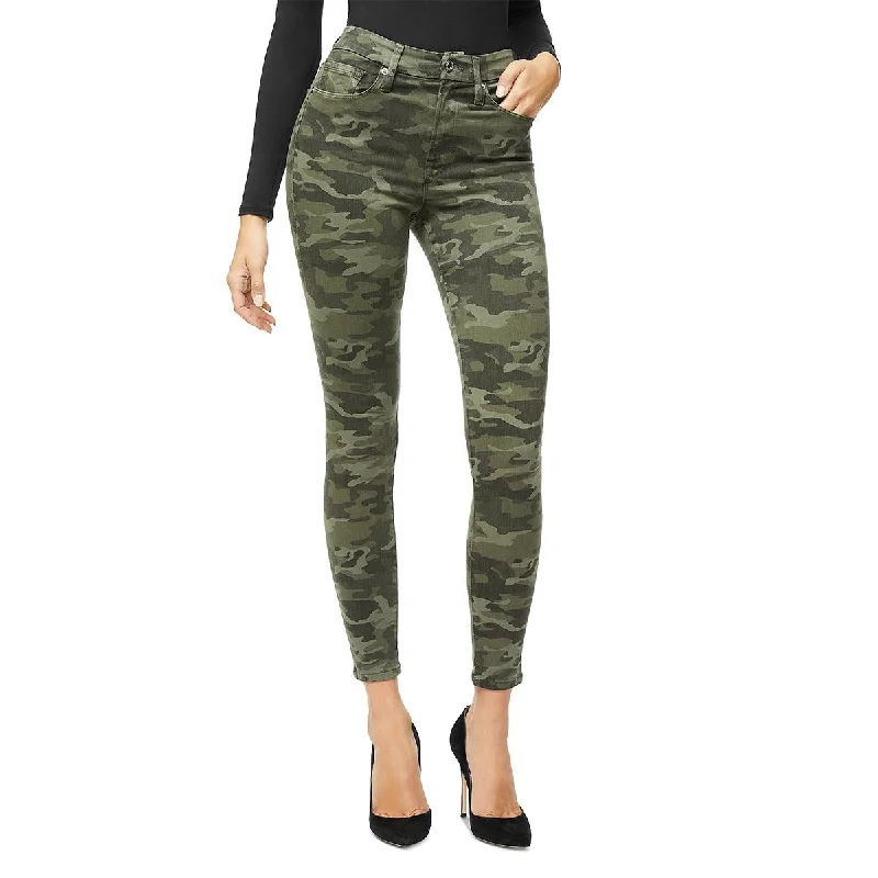 Good American Womens Camouflae Skinny Skinny Jeans Elegant High-Waisted Flared Jeans