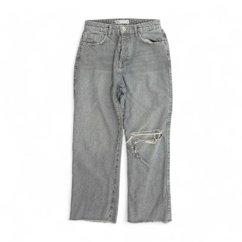 Gray Solid Jeans Chic Cropped Jeans