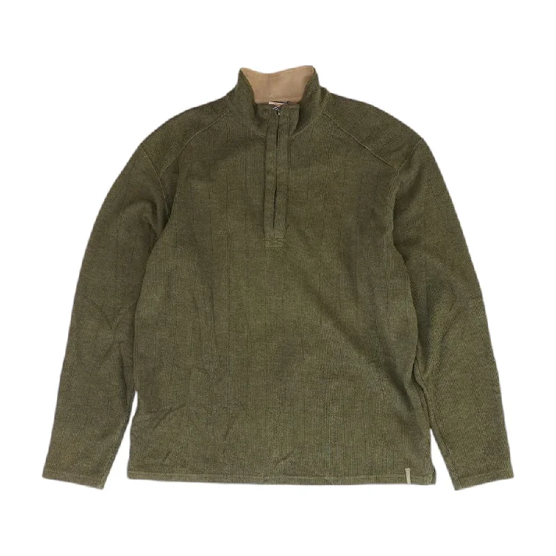 Green Solid 1/4 Zip Sweater Boxy Sweater Fitted Sweater A-Line