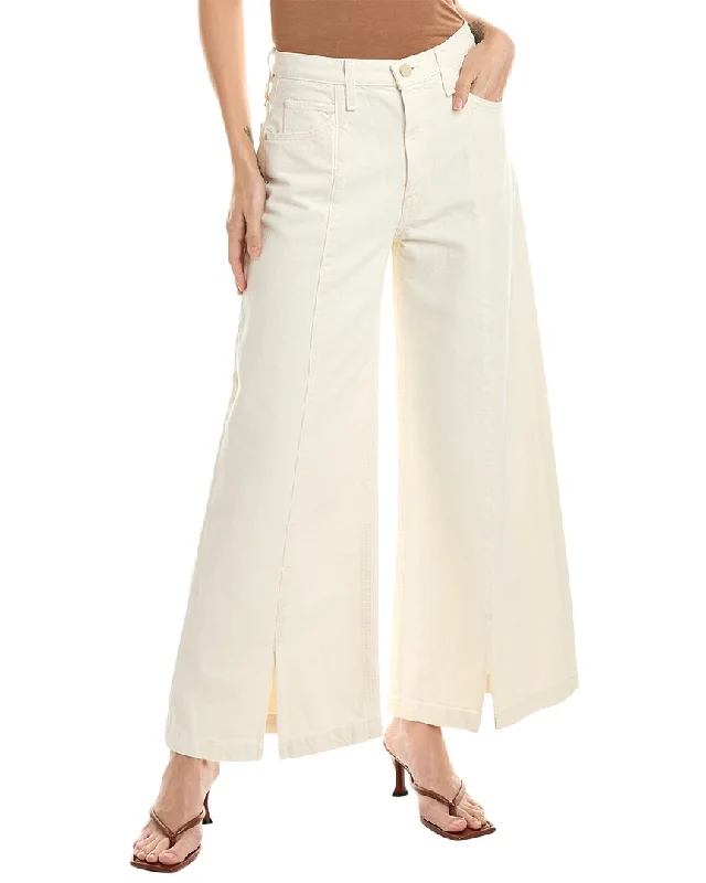 HUDSON Jeans James Ecru High-Rise Wide Leg Jean Elegant Raw Hem Jeans