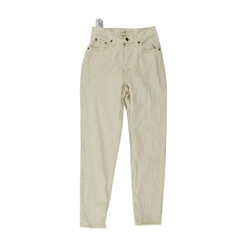 Ivory Solid Mom Jeans Comfortable Jogger Style Jeans