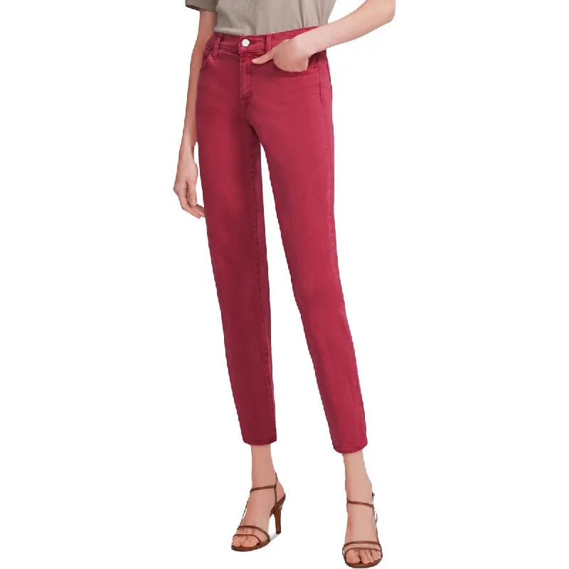 J Brand Womens Adele Mid-Rise Ankle Straight Leg Jeans Fashionable Frayed Hem Denim