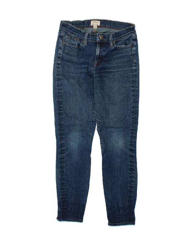 J. CREW Womens Toothpick Skinny Jeans W27 L28 Blue Cotton Casual High-Waisted Bootcut Jeans