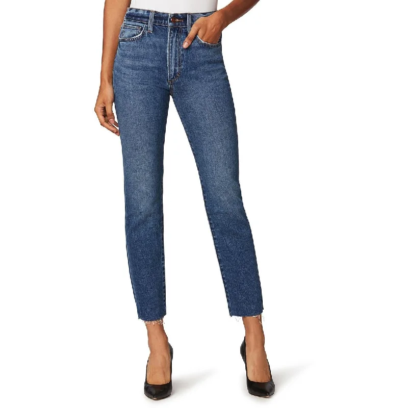Joe's Womens The Luna Raw Hem High Rise Ankle Jeans Stylish Relaxed Fit Skinny Jeans