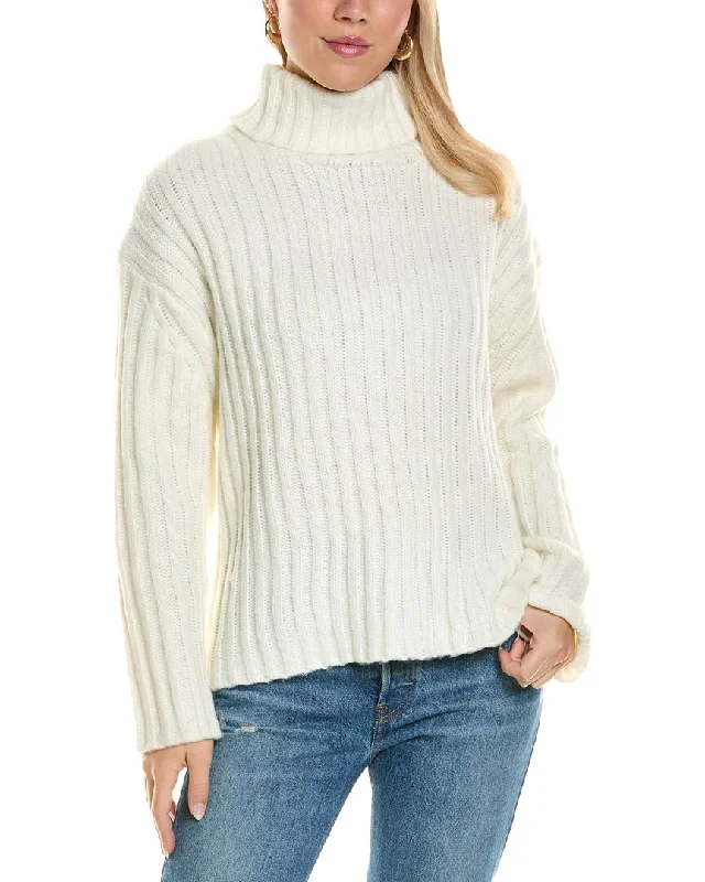 Joseph A. Ribbed Turtleneck Sweater Modern Contemporary Chic