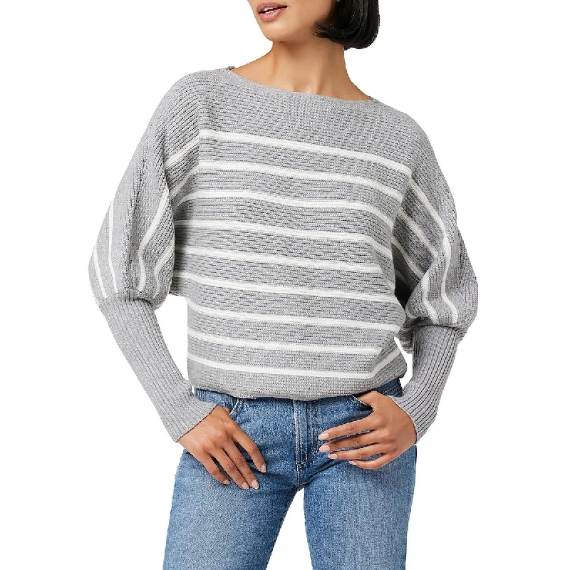 Karina Womens Striped Dolman Pullover Sweater Slim Fit Regular Fit Oversized