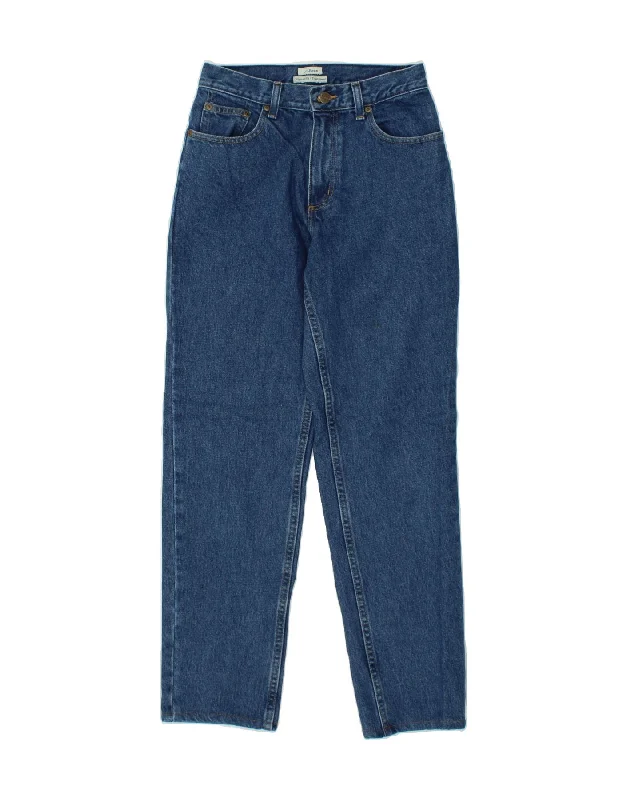 L.L.BEAN Womens Original Fit Tapered Jeans US 4 Small W25 L30 Blue Cotton Comfortable Full-Length Denim Jeans
