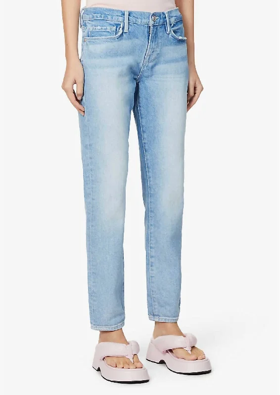Le Garcon Galeston Jeans In Blue Trendy Wide-Legged High-Waist Jeans