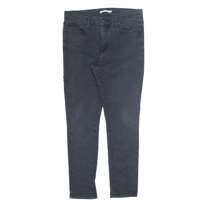 LEVI'S Jeans Black Denim Slim Skinny Womens W32 L30 Trendy Button-Up High-Waist Jeans LEVI'S Jeans Black Denim Slim Skinny Womens W32 L30 Trendy Button-Up High-Waist Jeans