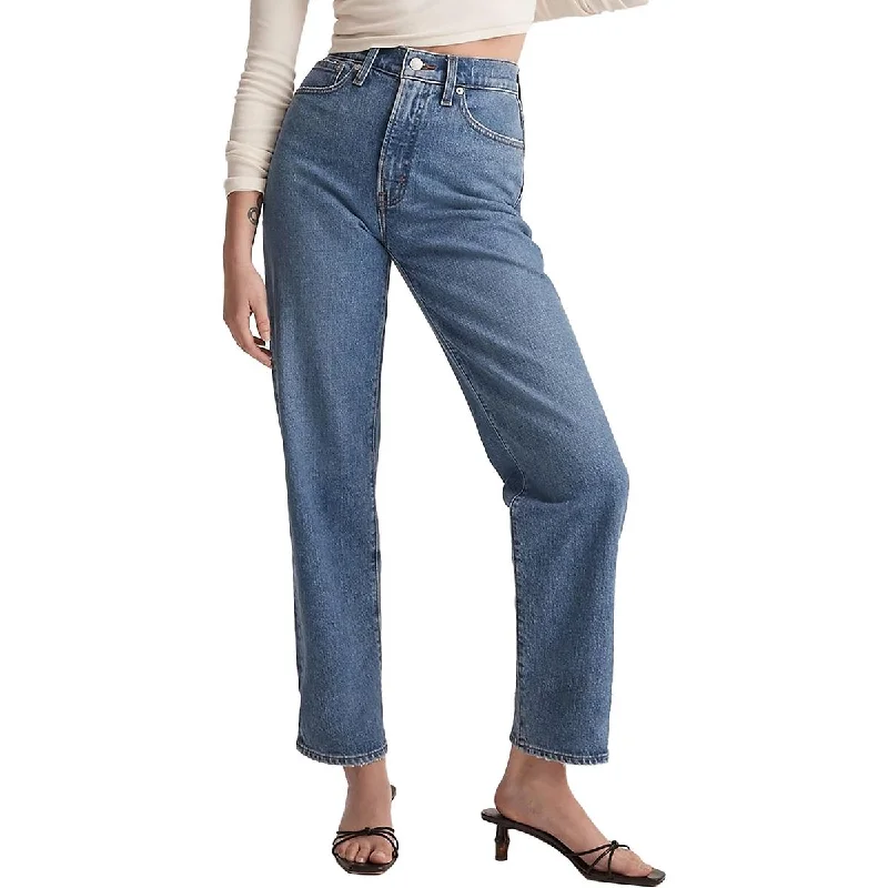 Madewell Womens The Perfect Vintage High-Rise Denim Straight Leg Jeans Elegant Dark-Wash Bootcut Jeans