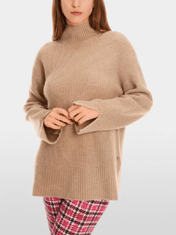 Marc Cain Collections Cashmere Turtleneck Camel Jumper XC 41.51 M69 COL 612 Open Front Closed Front Wrap Front Marc Cain Collections Cashmere Turtleneck Camel Jumper XC 41.51 M69 COL 612 Open Front Closed Front Wrap Front