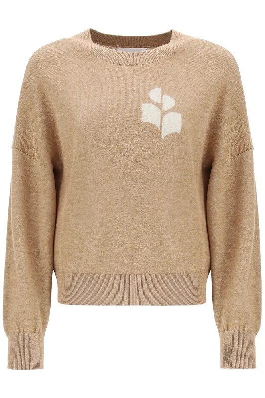 Marisans Sweater With Logo Intarsia Ribbed Striped Patterned