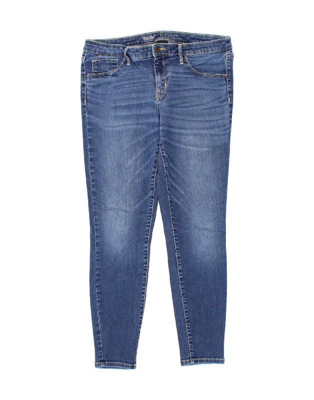 MOSSIMO Womens Mid Rise Slim Jeans US 14 XL W34 L28 Blue Cotton Comfortable Faded High-Rise Jeans