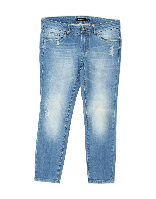 MOSSIMO Womens Skinny Jeans W36 L26 Blue Cotton Casual Distressed Denim Jeans