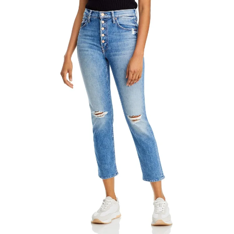 Mother Womens The Pixie Tomcat Button Fly Straight Leg Cropped Jeans Fashionable Jeggings Style Jeans Mother Womens The Pixie Tomcat Button Fly Straight Leg Cropped Jeans Fashionable Jeggings Style Jeans
