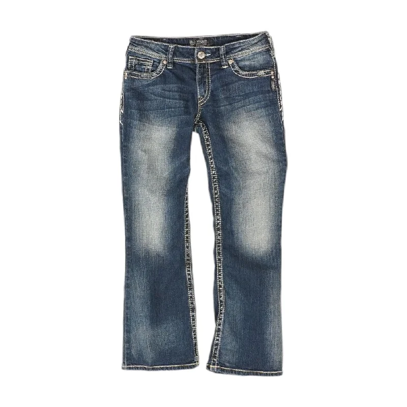 Navy Solid Mid Rise Wide Leg Jeans Elegant Raw Hem Jeans