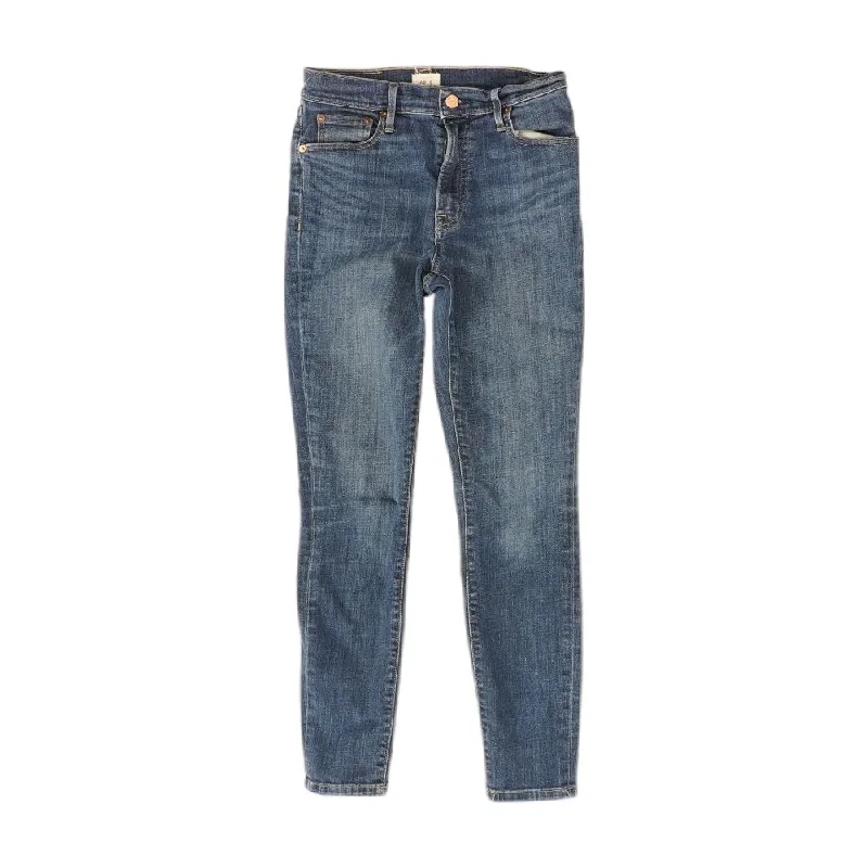 Navy Solid Skinny Leg Jeans Comfortable Dark Wash Jeans