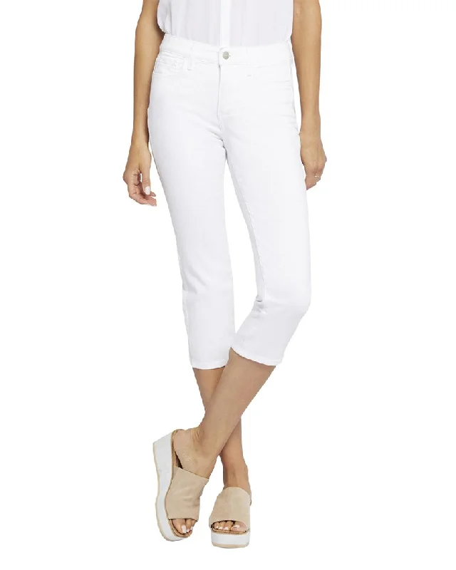 NYDJ Crop Optic White Relaxed Jean Stylish High-Waist Jeans