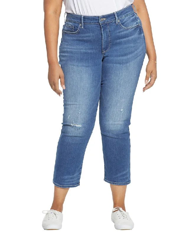 NYDJ Plus Marilyn Sacha Ankle Jean Cozy Relaxed Fit Jeans