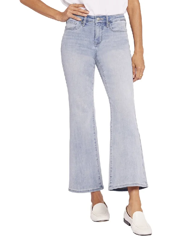 NYDJ Relaxed Afterglow Flare Jean Trendy Pleated Waist Jeans