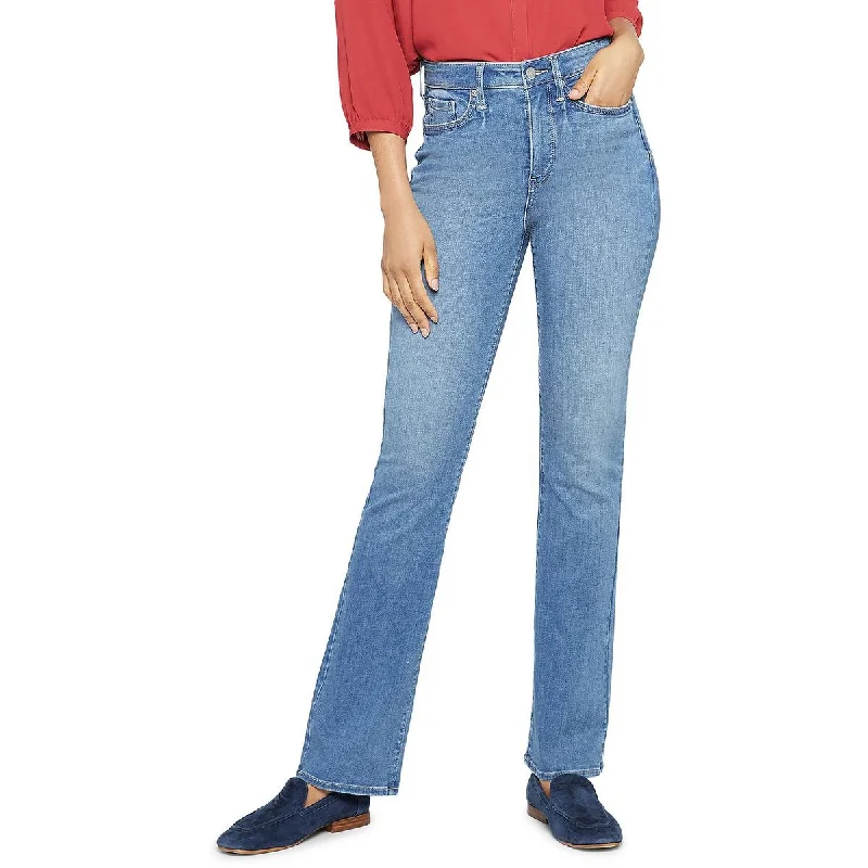 NYDJ Womens Petites Slim High Rise Bootcut Jeans Stylish Paperbag Waist Denim