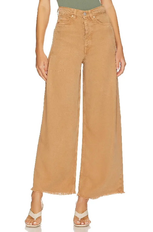 Old West Slouchy Jeans In Tumbleweed Elegant Raw Hem Jeans