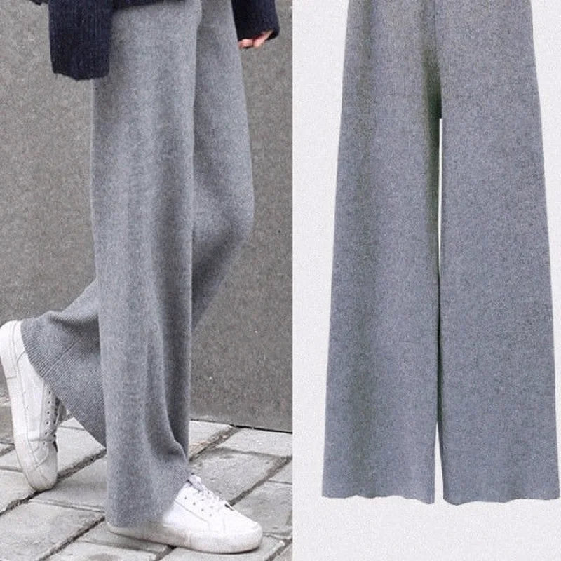 Pants Autumn And Winter Knit Sweater Wide Legs Women Pants Layered Multi-layer Single Layer Pants Autumn And Winter Knit Sweater Wide Legs Women Pants Layered Multi-layer Single Layer