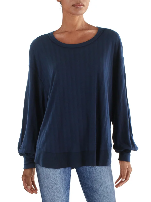 Poppy Womens Ribbed Knit Pullover Sweater Collared Crew Neck Turtle Neck