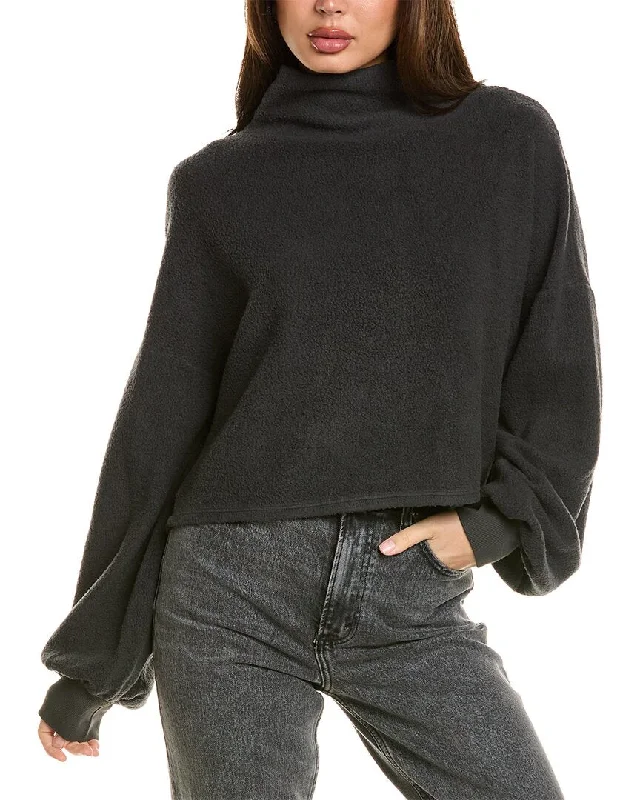 Project Social T Staying In Sherpa Turtleneck Sweater Seamless Knitted Crochet