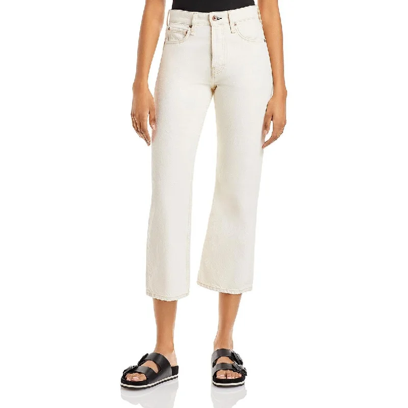 Rag & Bone Womens Maya High Rise Cropped Flare Jeans Elegant Dark-Wash Bootcut Jeans