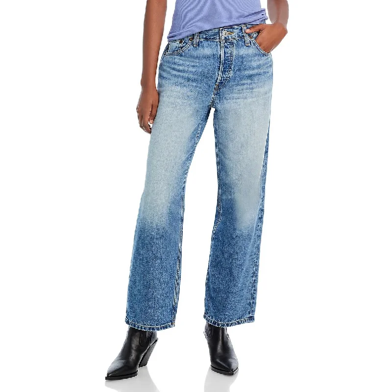 RE/DONE Womens Wide Leg Button Fly High-Waisted Jeans Fashionable Mom Jeans