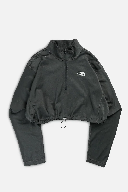 Rework North Face Crop Fleece Sweater - XL Spandex Blend Rayon Blend Denim Blend