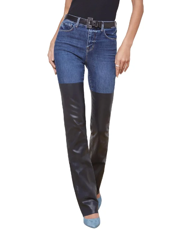Ruth High Rise Straight Jean In Magnolia/black Comfortable Zip-Up Skinny Jeans