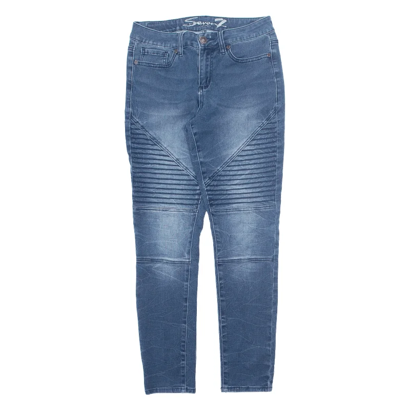 SEVEN7 Jeans Blue Denim Slim Skinny Stone Wash Womens W28 L30 Elegant Skinny Leg Jeans