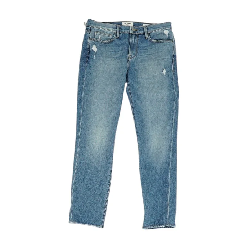 Solid Slim Jeans Trendy Patchwork Denim Jeans